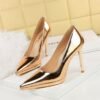BIGTREE SHOES 3255-7 European and American Style Banquet High Heels Stiletto Heel Platform Low-Cut Pointed-Toe Shoes Women's Shoes High Heels