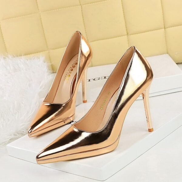 BIGTREE SHOES 3255-7 European and American Style Banquet High Heels Stiletto Heel Platform Low-Cut Pointed-Toe Shoes Women's Shoes High Heels