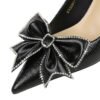 781a0006051a137157f97ab641ab7966 BIGTREE SHOES 3391-ah53 European and American Style Banquet Women's Shoes Stiletto Heel Shallow Mouth Pointed Toe Rhinestone Bow Pumps High Heels