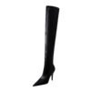 BIG TREE SHOES 9822-3 European and American Style Fashion  Thinner High Heel Pointed Toe Pedicure Skinny Leg over-the-Knee Boots Female Boots