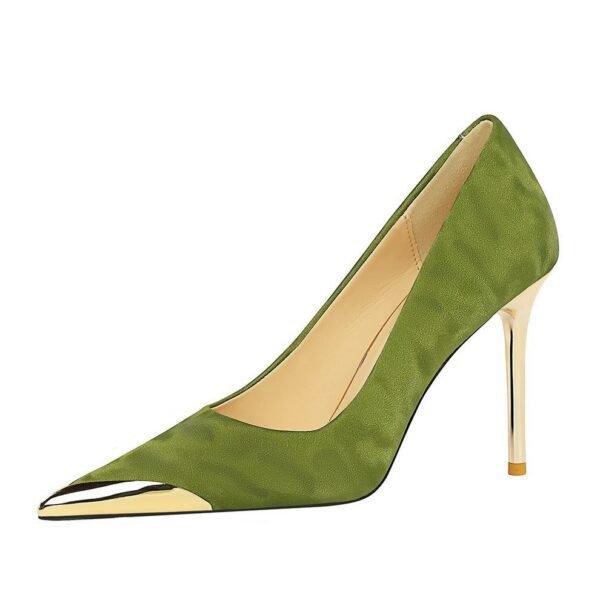 BIGTREE SHOES 3739-19 National Style Women's Shoes High Heels Stiletto Very Metal Pointed Toe Tilta Shallow Mouth Banquet Women's Shoes Pumps