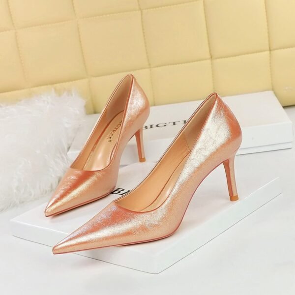 Bigtree Shoes 3391-A9 European and American Style Retro Fashion Women's Shoes Banquet High Heels Spring and Autumn Stiletto High Heel Shallow Mouth Pointed Shoes