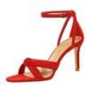 7eda0ed18268b305546d6b17c2e6bea4 927-A5 European and American Style Summer Ankle-Strap High Heels Stiletto Heel Suede Hollow-out Open Toe Cross Strap Women's Sandals BIG TREE SHOES