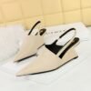 7f2a5dadb86e78fc621d9d3d562baa6d BIGTREE SHOES 1097-3 Retro Europe and America Fashion High Heel Wedge Deep Mouth Pump Hollow Back Strap Sandals High Heels Women's Shoes