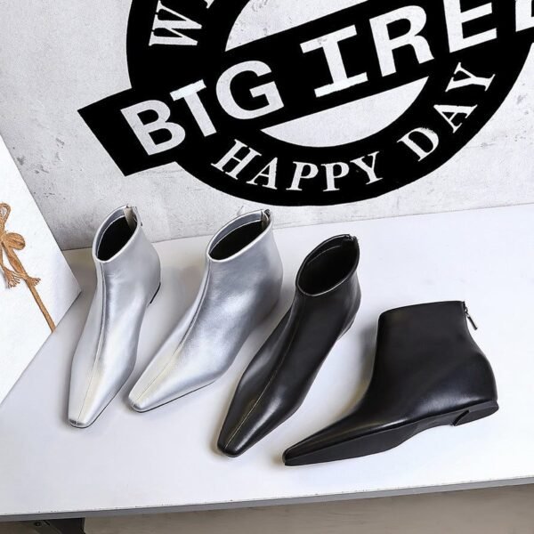 Bigtree Shoes 6632-8 European and American Retro Simplicity All-Matching Women's Boots Wedge Hidden Heel Mid Heel Slim Ankle Boots Ankle Boots