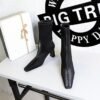 BIGTREE SHOES 375-5 Retro European American Style Simple and Thin Women's Short Boots Skinny Boots Chunky Heel High Heel Square Head Winter Boots