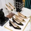 838be559fec62f419fd3640d9a56fb4f BIGTREE SHOES 1235-K55 Retro Style Fashionable Chunky Heel Mid-Heel Low-Cut Pointed-Toe Metal Decoration Pumps Business Ol Commuter Women's Shoes