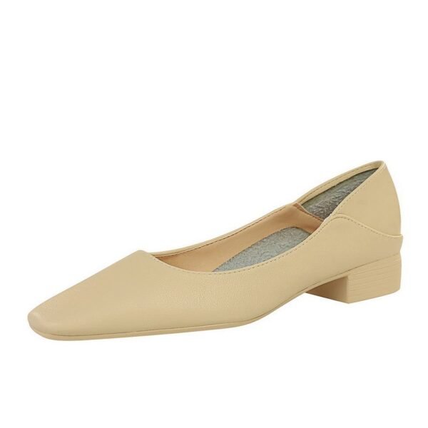 792-1 Korean Style Casual Ol Commuter Retro Fashion Flat Heel Women's Shoes Versatile Small Square Toe Two-Way Soft Leather Loafers
