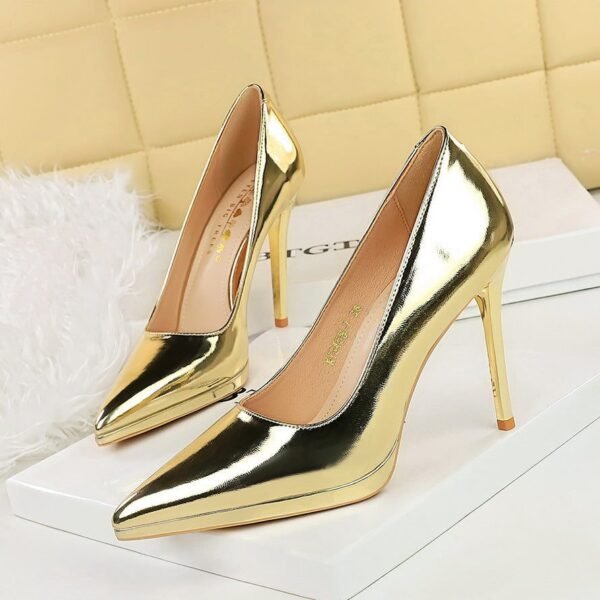 BIGTREE SHOES 3255-7 European and American Style Banquet High Heels Stiletto Heel Platform Low-Cut Pointed-Toe Shoes Women's Shoes High Heels