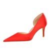 BIG TREE 3165-A8 European and American Fashion Minimalist Banquet Side Hollow High Heel Stiletto Low Mouth Pointed Toe Satin Women's Shoes