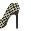 932aacc573194d85eebaa4722e87068a 8829-1 Korean version of high-heeled shoes with lattice pattern shallow mouth side hollow houndstooth pearl metal chain super high-heeled shoes