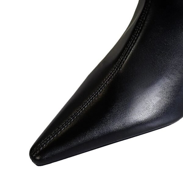 6838-2Stylish and simple pointed high heel women's winter ankle Chelsea boot side zipper-Bigtree shoes