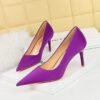 BIGTREE SHOES 3265-a1 European and American Style Fashion Simple Stiletto Heel Shallow Mouth Pointed Toe All-Matching Commuter High Heels Women's Thin Shoes