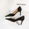 3165-A1Snake women's high heels green high heels pointed non-slip women's shoes -Bigtree shoes