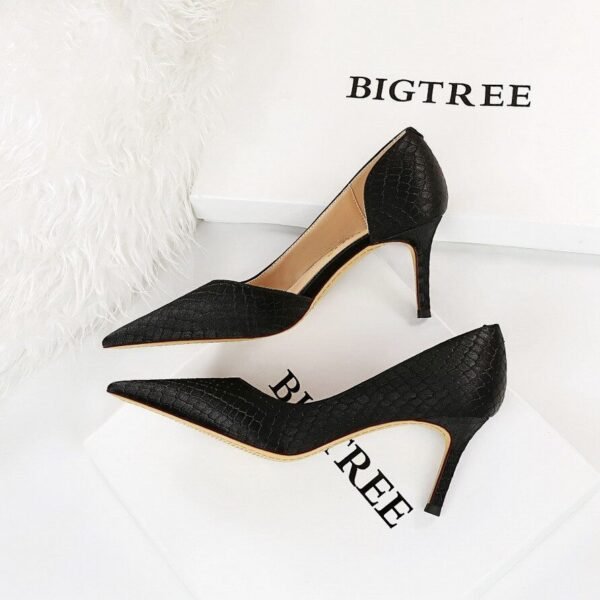 3165-A1Snake women's high heels green high heels pointed non-slip women's shoes -Bigtree shoes