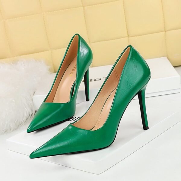 BIG TREE SHOES 1983-6 Retro European American Style Fashion Simple Super High Heel Stiletto Low-Cut Pointed Toe Skinny Shoes High Heels