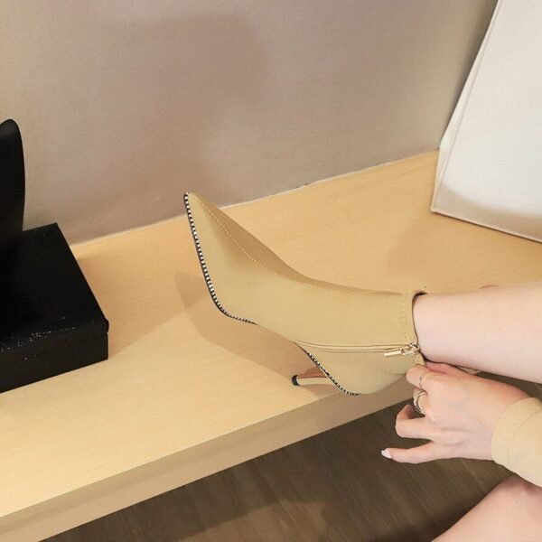1838-5Women's boots, pointed square high heels, anti-slip fashion socks and boots-Bigtree shoes