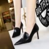 BIG TREE SHOES 837-5 Retro Europe and America High Heels Women's Shoes Stiletto Heel Pointed Toe High-Cut Shoes Pedicure Slimming Deep Mouth Women's Shoes