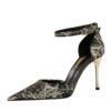 286-8 European and American Style Hollow High Heels Stiletto Heel Shallow Mouth Pointed-Toe Retro Rhinestone Hollow-out Strap Sandals