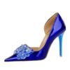BIGTREE SHOES 18188-H27 European and American Banquet High Heels Light Luxury Women's Shoes Shallow Mouth Pointed Toe Side Hollow Rhinestone Bow Pumps