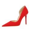 big tree shoes 1298-8 European and American Simple Banquet High Heels Stiletto Low-Cut Pointed Side Hollow Retro Litchi Pattern High Heel Pumps