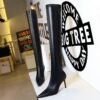 315-A16High-quality leather boots, plush warm winter boots, high-heeled boots-Bigtree shoes