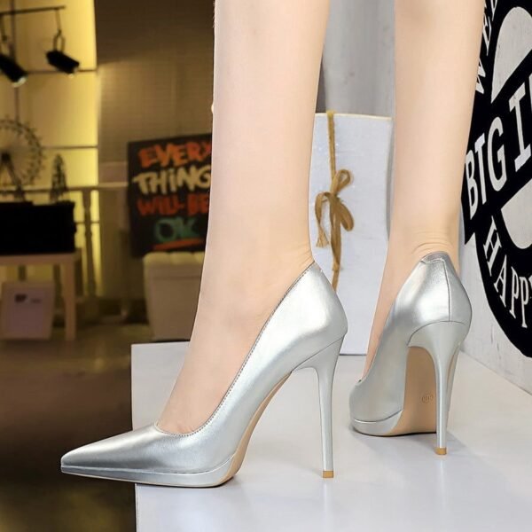 a2424ec33d5e17c05e3b4379db19d66d BIGTREE SHOES 3255-13 Women's Shoes Stiletto Super High Heels Shallow Pointed Toe Waterproof Platform Single Shoes