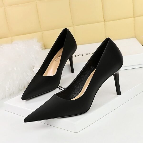 BIGTREE SHOES 3265-a1 European and American Style Fashion Simple Stiletto Heel Shallow Mouth Pointed Toe All-Matching Commuter High Heels Women's Thin Shoes