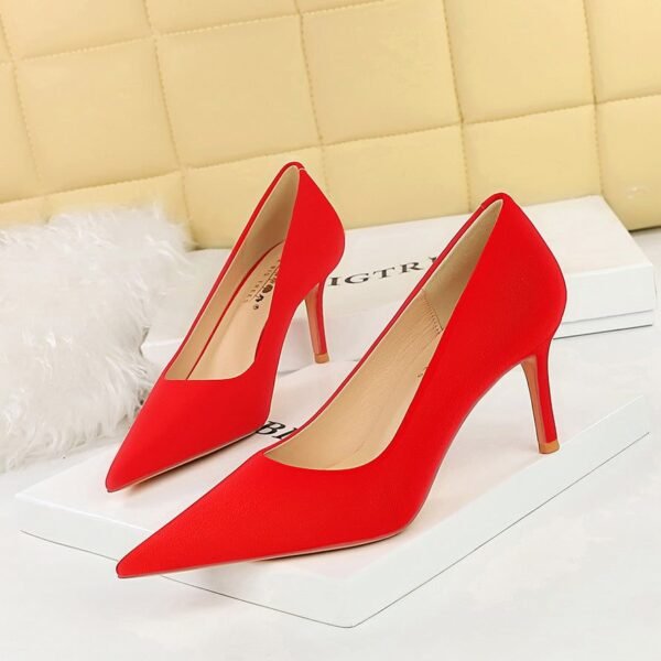 BIGTREE SHOES 3391-A10 European and American Style Fashion Simple Women's Shoes High Heels Stiletto Heel Shallow Mouth Pointed Toe New Spring and Autumn Shoes