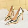 a790140c24f134712a6f6e8245053492 Bigtree Shoes 3391-7 European and American Style Retro Banquet High Heels Stiletto Low-Cut Pointed Metal Super High Heel Shoes Women's Shoes