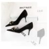 7239-A1 European and American fashion banquet women's shoes fine heel high heel shallow pointed metal buckle single shoes high heels