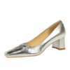 Bigtree Shoes 5288-15 Retro European American Style Pleated Shoes Low-Cut Square Toe Chunky Heel Mid Heel Spring and Autumn Commuter's All-Matching Women's Shoes