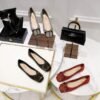 1332-1 Korean Style Spring and Autumn Fashion Sweet Women's Shoes Shallow Mouth Cloth Surface Square Toe Metal Buckle Flat Shoes All-Match Women's Shoes