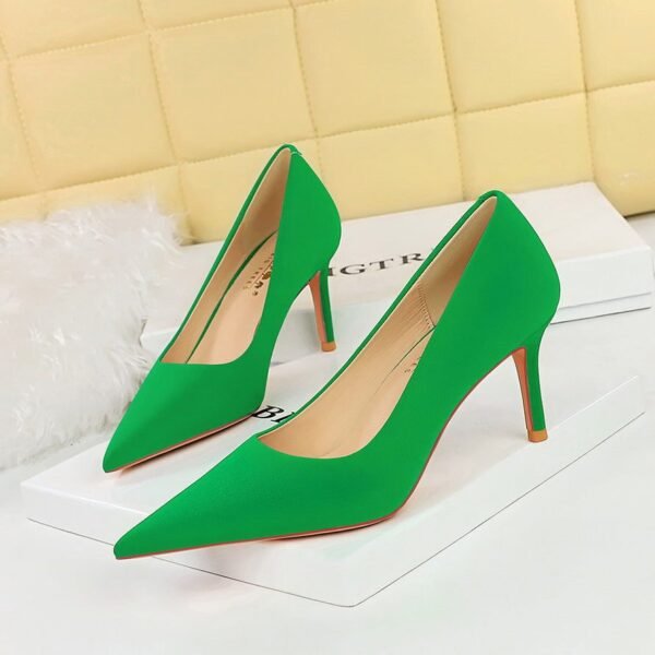 BIGTREE SHOES 3391-A10 European and American Style Fashion Simple Women's Shoes High Heels Stiletto Heel Shallow Mouth Pointed Toe New Spring and Autumn Shoes