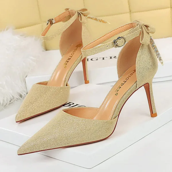 286-A2Fashion high heel women's pointed shoes-Bigtree shoes