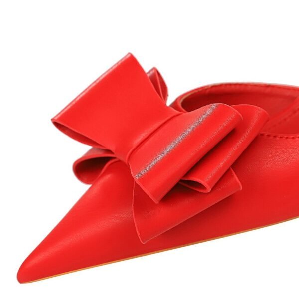 3168-A2Classic pointed bow decoration high-heeled women's shoes ankle anti-slip party-Bigtree shoes