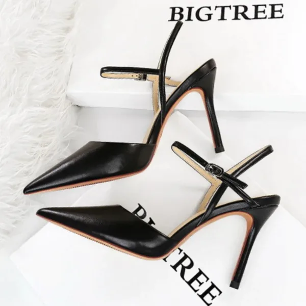 221-3Fashion high heel women's pointed shoes-Bigtree shoes