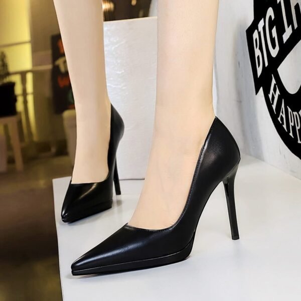 BIGTREE SHOES 3255-2 European and American Style Fashion Banquet Women's Shoes Stiletto Heel Waterproof Platform Low-Cut Pointed-Toe Shoes Women's High Heels