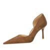 Bigtree Shoes 8238-3 Retro European American Style Banquet Women's Shoes Stiletto Heel Shallow Mouth Pointed Toe Cloth Side Hollow out Pumps High Heels