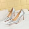 Bigtree Shoes 3391-A9 European and American Style Retro Fashion Women's Shoes Banquet High Heels Spring and Autumn Stiletto High Heel Shallow Mouth Pointed Shoes