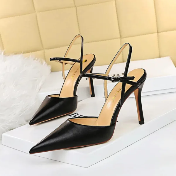 221-3Fashion high heel women's pointed shoes-Bigtree shoes
