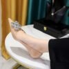 Bigtree shoes 237-k59 Korean style fashion banquet women's shoes stiletto mid-heel slimming patent leather low-cut pointed-toe metal rhinestone shoes