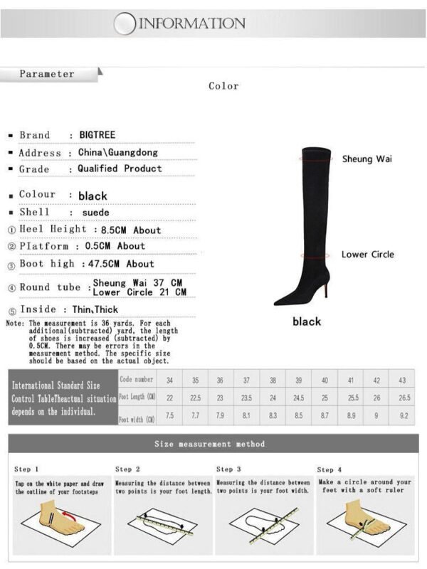 315-A9Long boots knee boots thin high heels boots plush warmth-Bigtree shoes