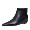 Bigtree Shoes 6632-8 European and American Retro Simplicity All-Matching Women's Boots Wedge Hidden Heel Mid Heel Slim Ankle Boots Ankle Boots