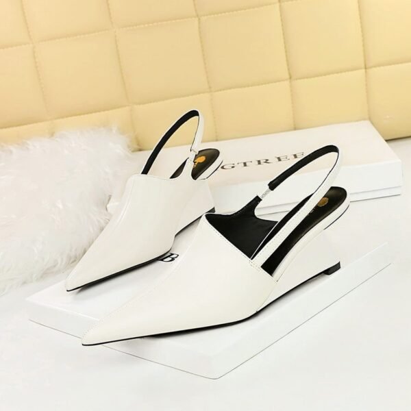 c3993711df6f6d87680e5a897a5c3a03 BIGTREE SHOES 1097-3 Retro Europe and America Fashion High Heel Wedge Deep Mouth Pump Hollow Back Strap Sandals High Heels Women's Shoes