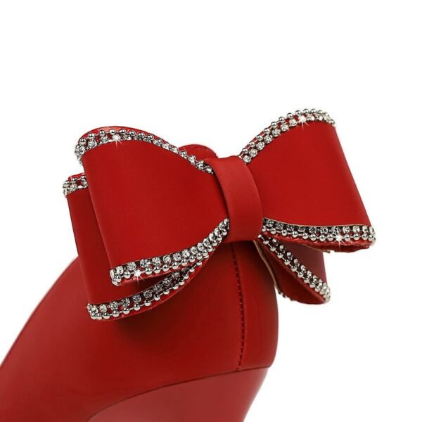 Bigtree shoes 3226-ah36m Korean style fashion banquet women's shoes high heel stiletto low mouth pointed toe side hollow back bow pumps