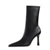 c5630794348fc70be0ce1b19a9108ed3 BIGTREE SHOES 325-5 Retro European American Style Fashionable Figure Flattering Banquet Bootie Super High Heel Pointed Toe Winter Women's Boots Ankle Boots