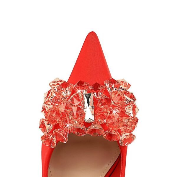 Bigtree Shoes 18249-ah27 European and American Style Banquet High Heels Light Luxury Women's Shoes Satin Shallow Mouth Pointed-Toe Bowknot High Heel Pumps