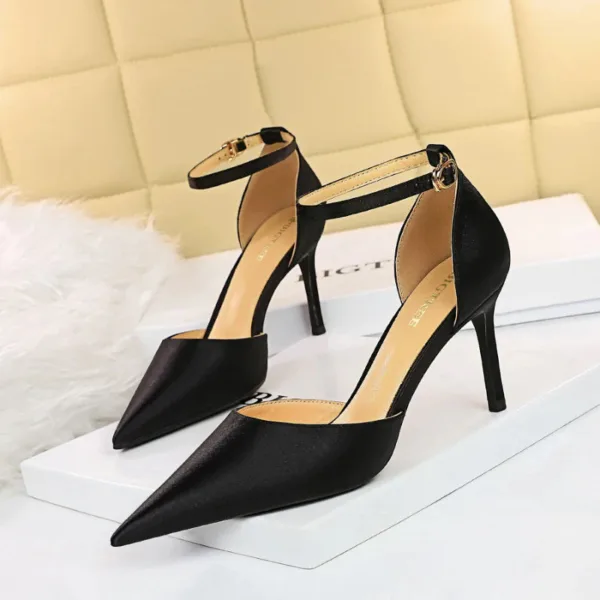 3091-1Fashion high heel women's pointed shoes-Bigtree shoes