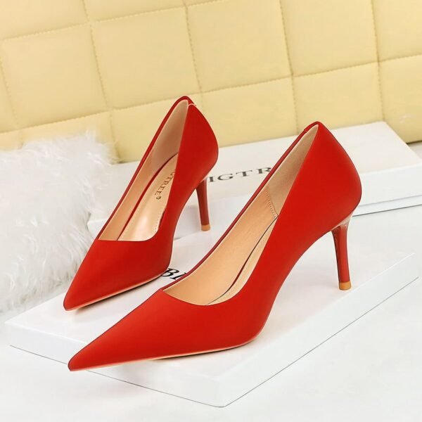 BIGTREE SHOES 3265-a1 European and American Style Fashion Simple Stiletto Heel Shallow Mouth Pointed Toe All-Matching Commuter High Heels Women's Thin Shoes